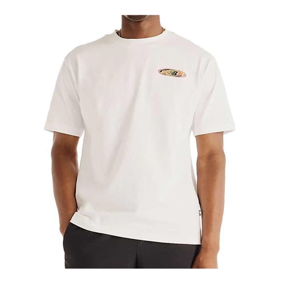 New Balance Crew Neck T-Shirt Heat Map Forward Thinker Mens White MT62O0CV